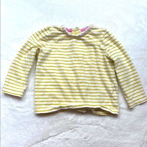 6-9m Baby Boden Yellow Striped Kids Shirt